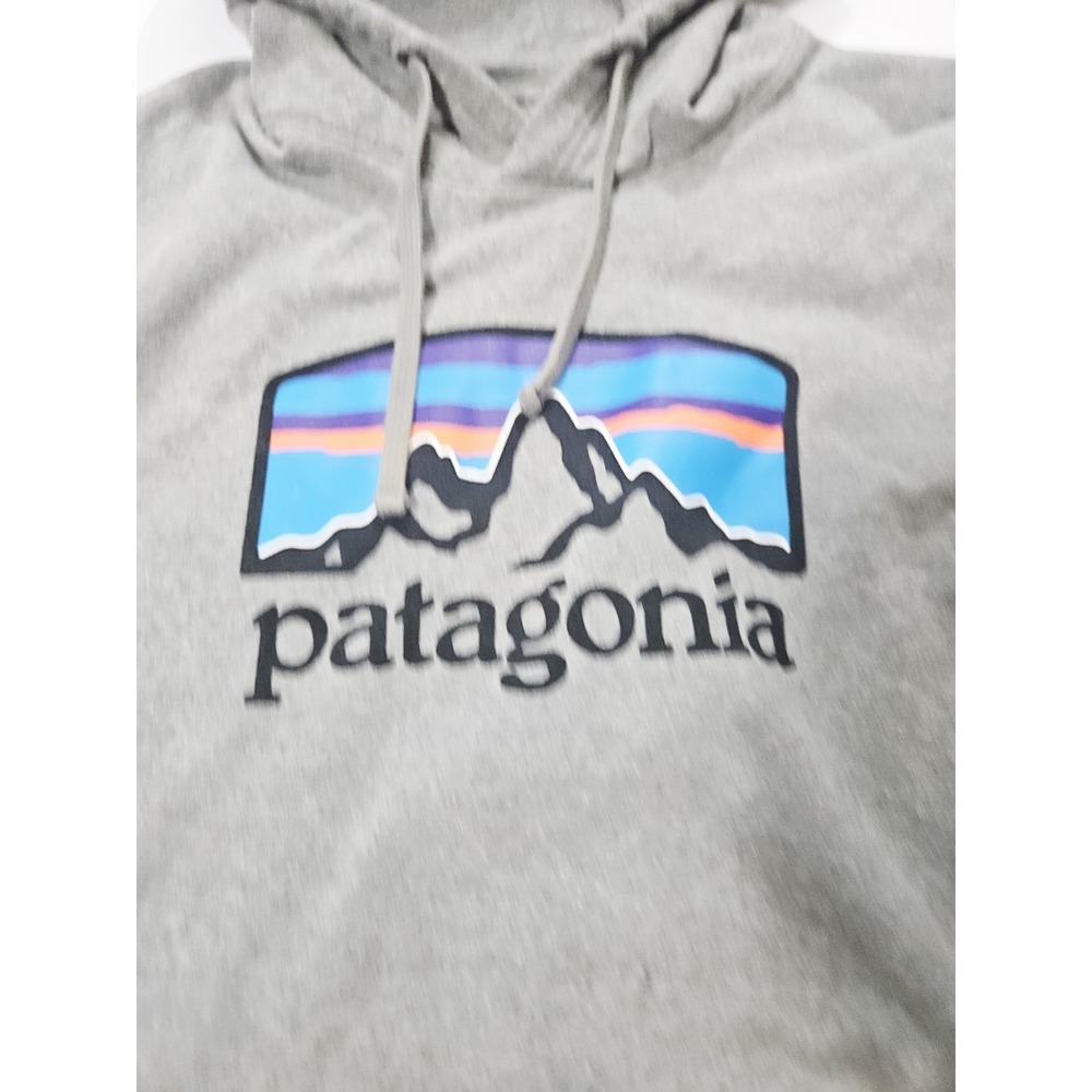Patagonia Men's Size Large Fitz Roy Horizons Uprisal Hoodie Gray Pullover - Picture 5 of 9